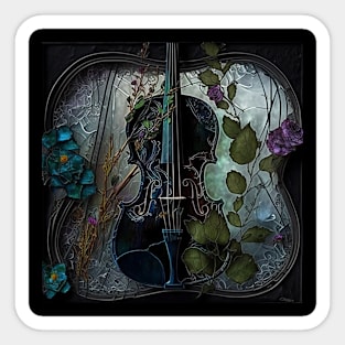 Cloisoinne Vintage Violin Stained Glass Sticker